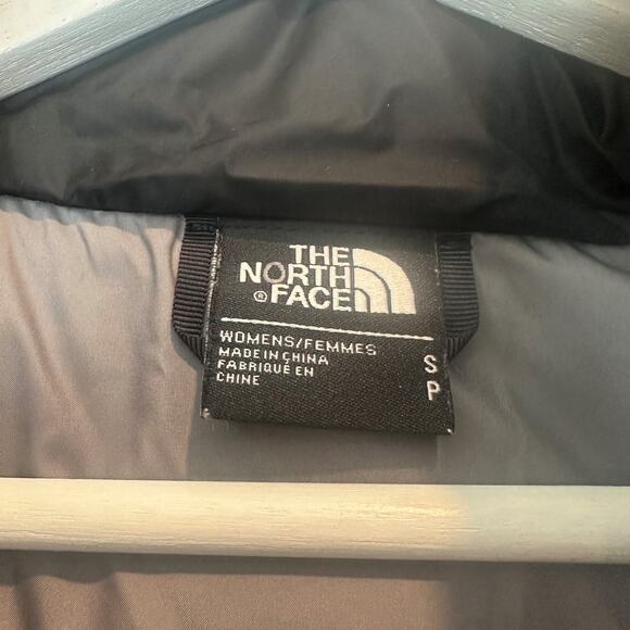 The North Face black longline diamond quilted hooded puffer parka coat jacket S - Picture 6 of 7